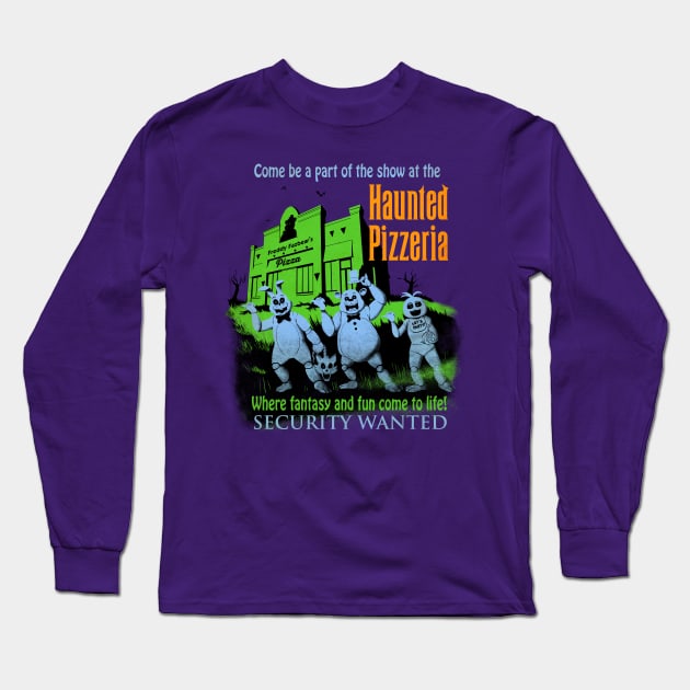 The Haunted Pizzeria Long Sleeve T-Shirt by Ninjaink